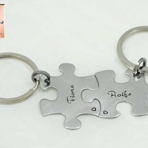 Personalized Puzzle Piece Keychain Gift Set Wedding Puzzle Set of Puzzle Piece Keychains Bridesmaid Gifts BFF Gift Wedding Party image 3