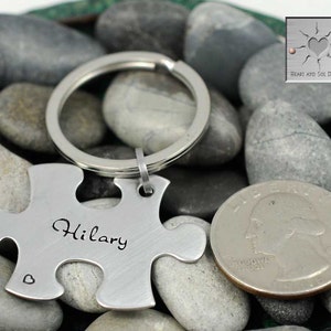 Personalized Puzzle Piece Keychain Gift Set Wedding Puzzle Set of Puzzle Piece Keychains Bridesmaid Gifts BFF Gift Wedding Party image 4