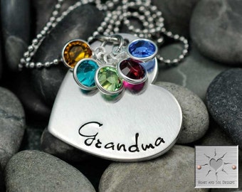 Personalized Grandma Necklace - Hand Stamped Jewelry - Personalized Jewerly - Mother Necklace - Memaw - Nanny - Gift for Grandma - Nonna