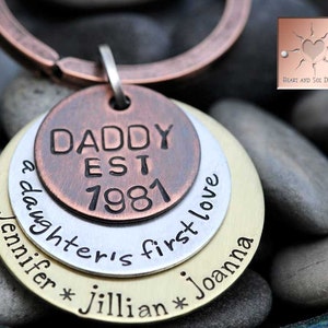 Custom Mixed Metal Keychain for Dad Any Man Can Be A Father Daddy Key Chain A Son's First Hero Gift for Dad Bild 3