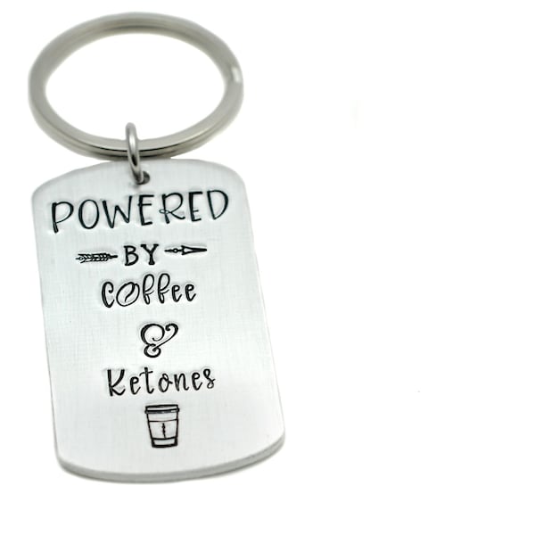 Keto Diet - Low Carb Diet - Personalized Keychain - Ketones - LCHF - Coffee Lover - Butter Coffee - Keto AF - Keto Gifts - Low Carb Life