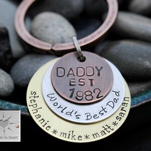 Custom Mixed Metal Keychain for Dad Any Man Can Be A Father Daddy Key Chain A Son's First Hero Gift for Dad Bild 4