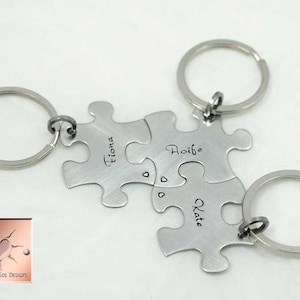 Personalized Puzzle Piece Keychain Gift Set Wedding Puzzle Set of Puzzle Piece Keychains Bridesmaid Gifts BFF Gift Wedding Party image 2