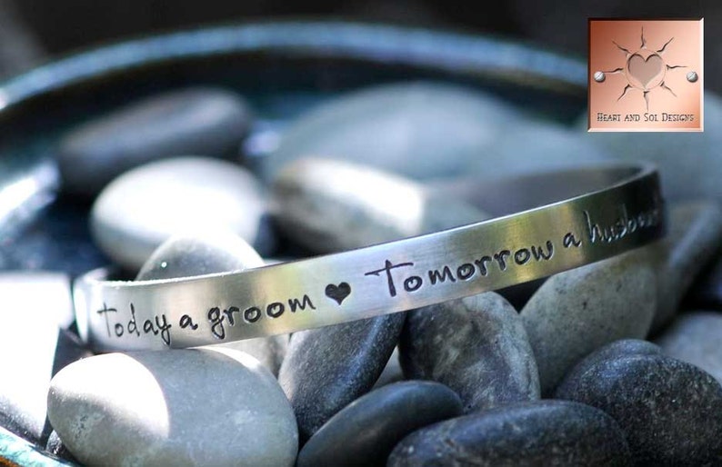 Today a Groom Tomorrow a Husband Always Your Son Mother of the Groom Personalized Hand Stamped Bracelet image 2