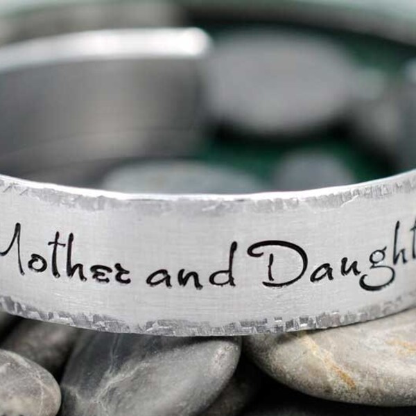 Personalized Bracelet - Handstamped Jewelry - The Love Between a Mother and Daughter is Forever - Gift for Mom - Mother's Day Gift