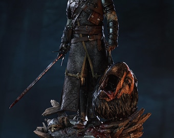 Geralt Fan Art Figurine | 1/6–1/12 Scale Resin Statue | Hand-Painted on Request | Made to Order