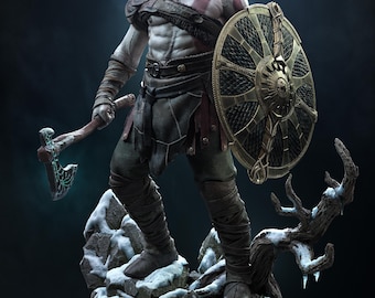 Kratos Fan Art Figurine | 1/6–1/12 Scale Resin Statue (Hand-Painted Option)