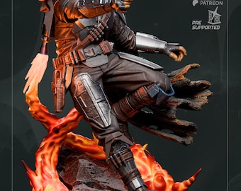 Mandalorian and Grogu Fan Art Figurine | 1/6–1/12 Scale Resin Statue (Hand-Painted Option)