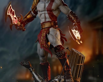 Kratos Resin Statue | 1/6-1/12 Scale, Hand-Painted Fan Art