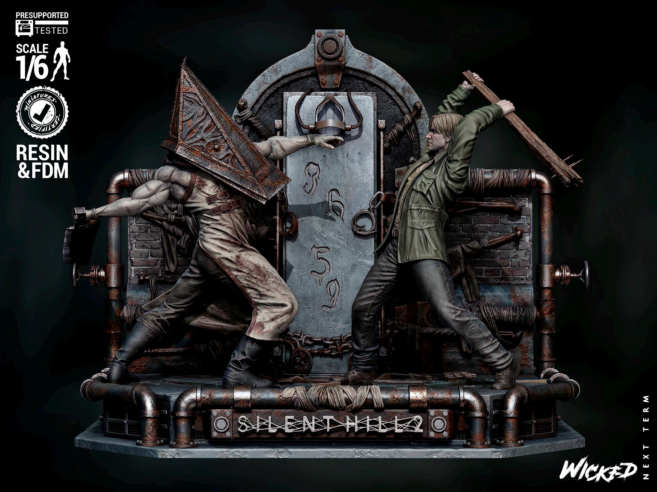 Silent Hillピラミッドヘッド 大型ジオラマ 3Dプリント塗装完成品 Silent Hillピラミッドヘッド 大型ジオラマ 3Dプリント塗装完成品
