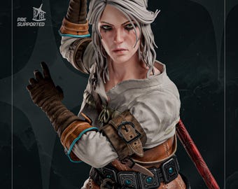 Ciri Fan Art Figurine | 1/6–1/12 Scale Resin Statue | Hand-Painted on Request | Made to Order