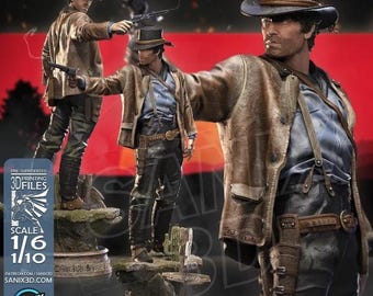 Statua in resina di Arthur Morgan / Scala 1/6-1/12, Fan Art dipinta a mano