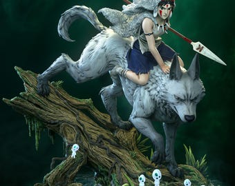 Mononoke Princess FanArt | Scale Resin Statue Hand Painted Anime Figure