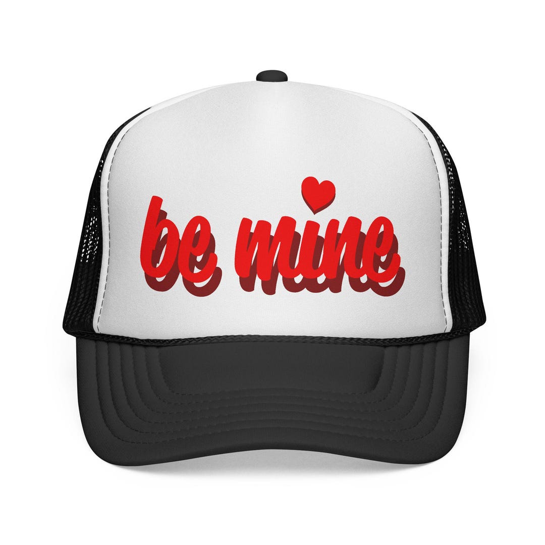 Be Mine Script Heart Trucker Cap | Valentine Trucker Hat - Etsy
