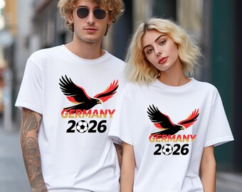 Germany 2026  Soccer Shirt, German Football Fan Tee, Black Eagle Top, Match Day Apparel, Die Mannschaft T-Shirt