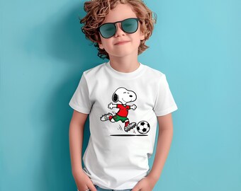 Adorable Football Fan Kids Tee | World Cup 2026 Cartoon Dog Shirt | World Cup 2026 Sports Apparel