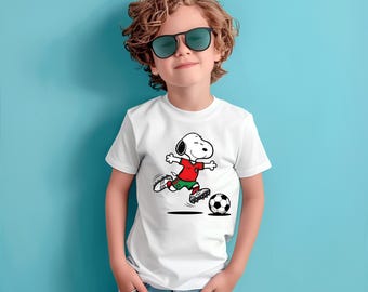 Adorable Football Fan Kids Tee | World Cup 2026 Cartoon Dog Shirt | World Cup 2026 Sports Apparel