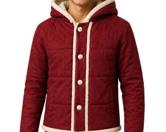 Monkey D. Luffy One Piece Red Jacket Anime Cosplay Sherpa Hooded Coat Unisex