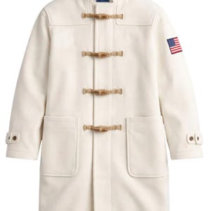 Team USA 2026 Toggle Coat Hooded Duffle Opening Ceremony Overcoat Flagbearer Style Long Wool Coat