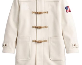Long manteau en laine de style porte-drapeau Team USA 2026 duffle à capuche pour cérémonie d'ouverture
