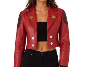 Vi Arcane Jacket League of Legends Cosplay Red Leather Costume