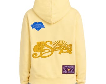Salish Matter Sincerely Yours Hoodie, Yellow Oversized Fleece Pullover Sweatshirt