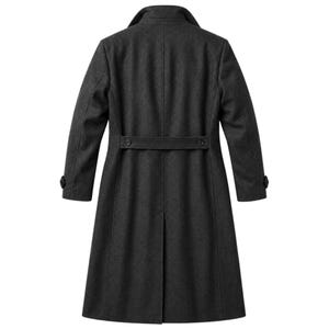 Black Spider Noir trench coat back view, long cosplay coat with waist belt and premium tailored construction