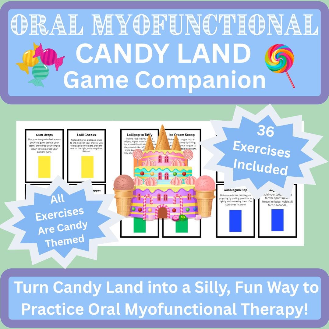 Oral Myofunctional Therapy Companion for Candy Land | Oral Motor Speech ...