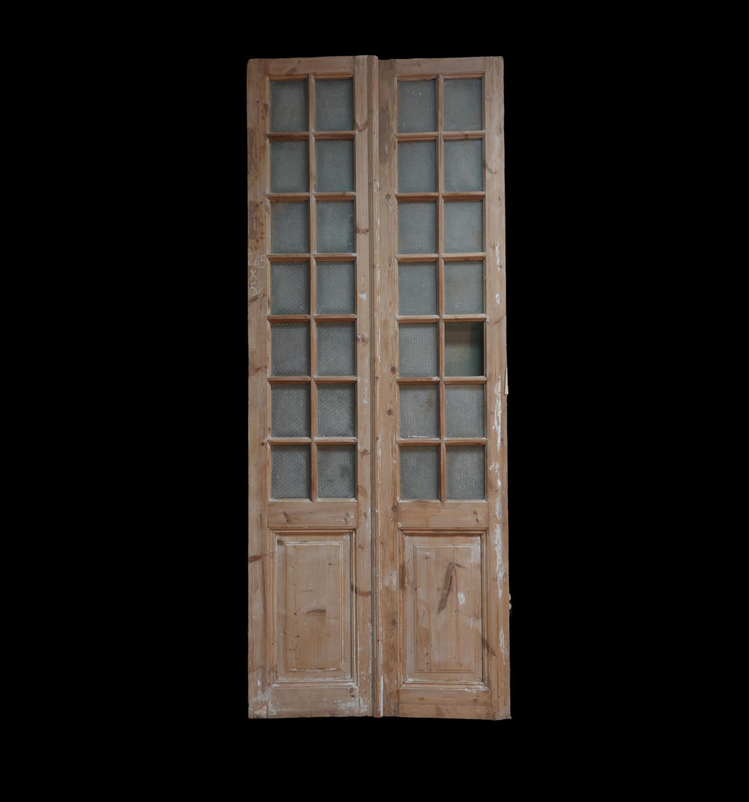 French Inset Panel Glass Antique Door Ag071 - Etsy