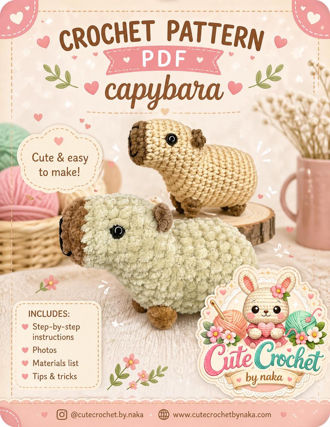 37 Capybara Crochet Patterns for Cute Amigurumi, Plushies, and Giftable Makes 20 Capybara Amigurumi Capybara Plush