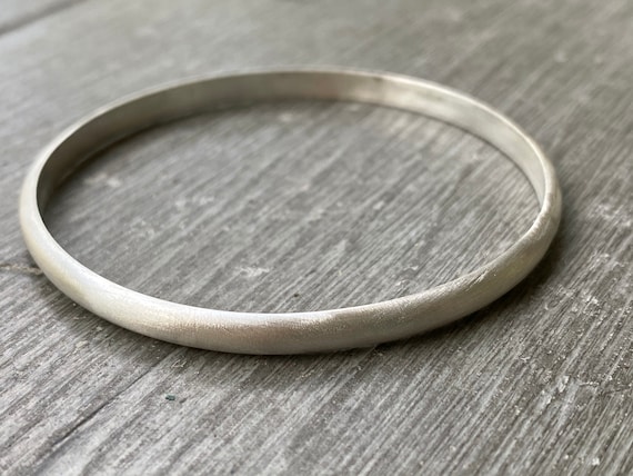 Sterling Silver Bangle - 6 Gauge Half Round - Etsy