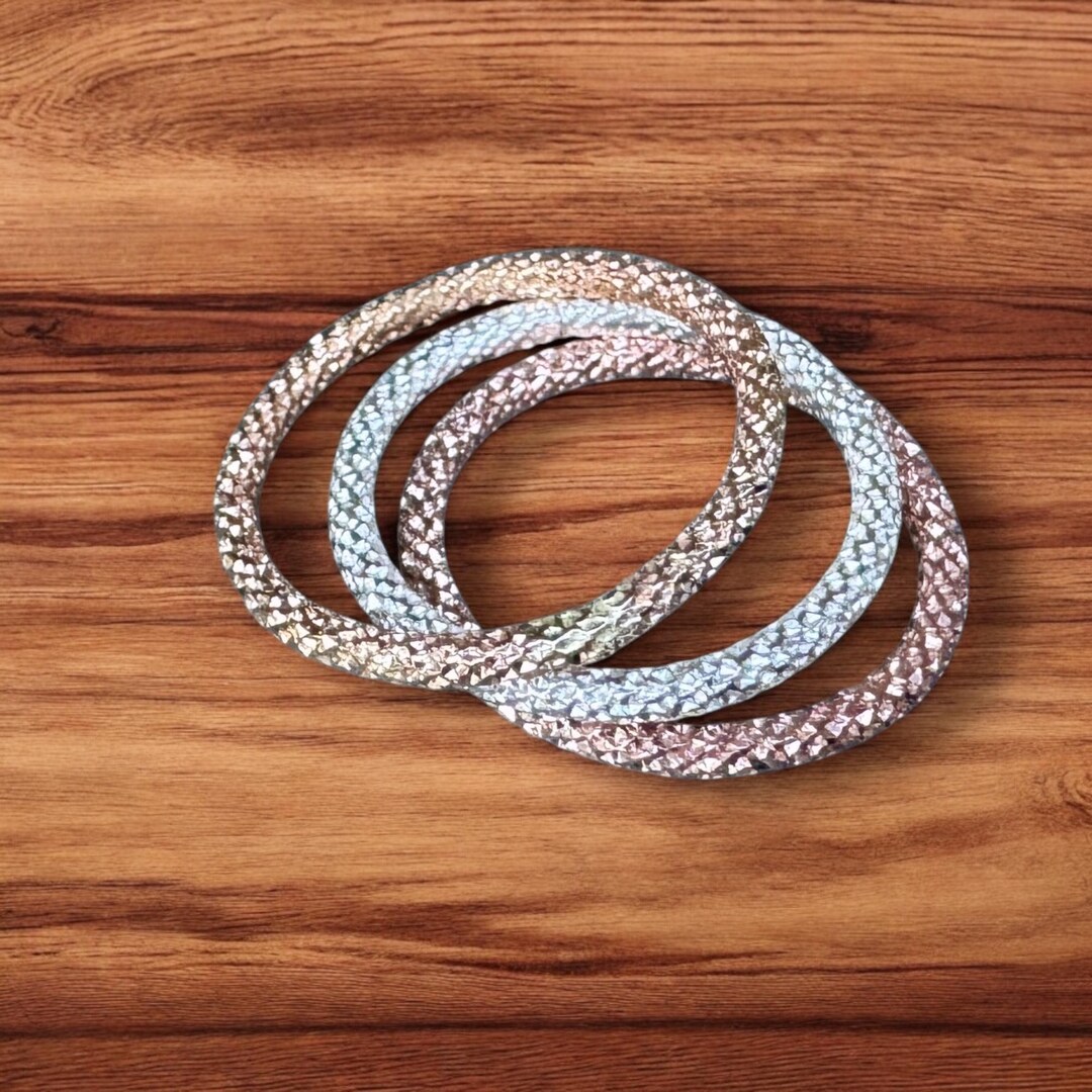 Sparkle Wire Stacking Rings, Pattern #2 - Silver, Gold, Rose Gold ...