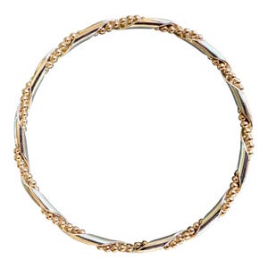 Sterling and Yellow Gold Twist Bangle