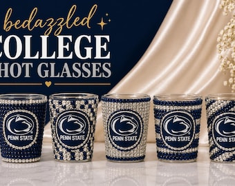 College BEDAZZLED SHOT GLASSES