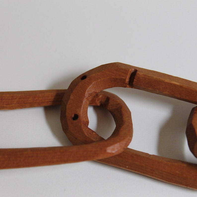 Vintage Hand Carved Wooden Chain Link Folk Tramp Art Etsy