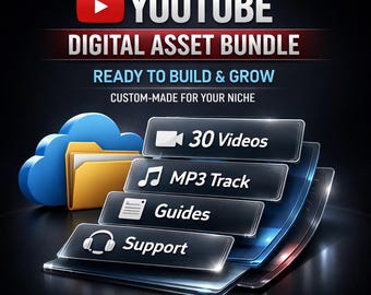 YouTube Channel Launch Kit | 30 Custom Videos, MP3 Track, Guides