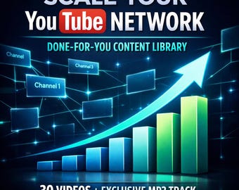 YouTube Channel Network Bundle | 30 Custom Videos, MP3 Track, Guides