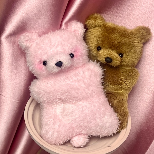 Weighted Squishy Bear Plush, Handmade Plush Toy, Plushie Gift