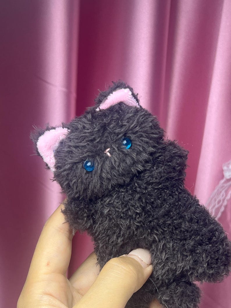 Pocket Bibi Squishy Cat Plush, Handgjord Plyschleksak, Plyschgåva bild 11