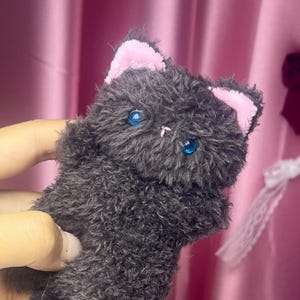 Pocket Bibi Squishy Cat Plush, Handgjord Plyschleksak, Plyschgåva Svart