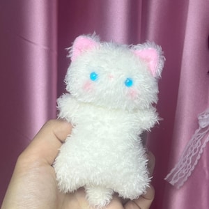 Pocket Bibi Squishy Cat Plush, Handgjord Plyschleksak, Plyschgåva Vit