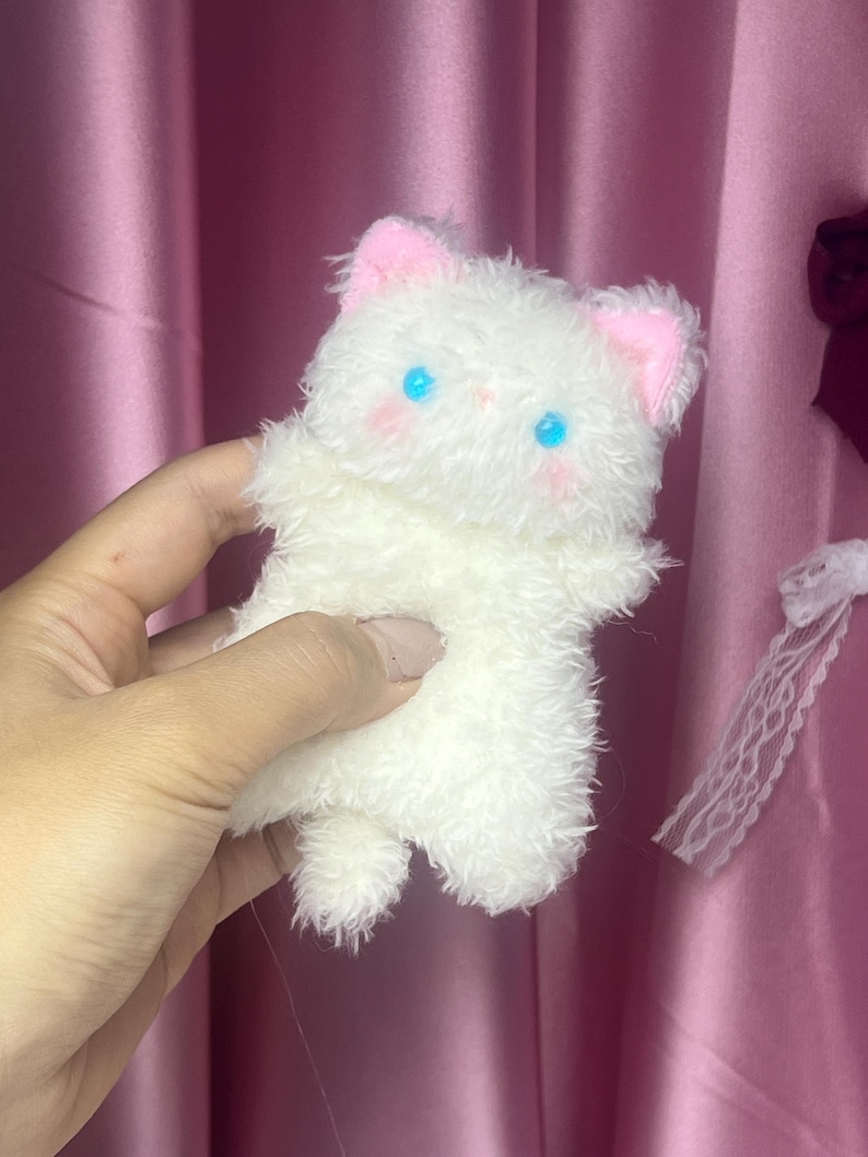 Pocket Bibi Squishy Cat Plush, Handgjord Plyschleksak, Plyschgåva bild 5