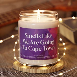 Candle: Smells Like Cape Town Quote, Eco-Friendly, Non-Toxic, USA Assembled ravel Lover Gift Honeymoon Getaway Family Vacation Trip BFF
