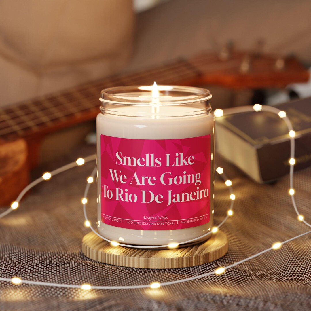 Smell Rio Smells Like Rio De Janeiro Candle | Fun Pink Travel Vacation Gift | Eco ...