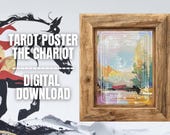 The Chariot Tarot Card Printable | Victory & Strength Oil Painting Tarot Art