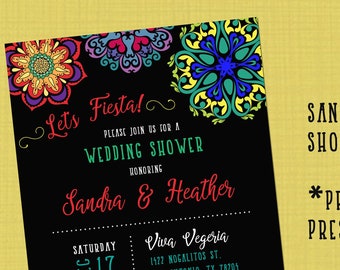 Sandra's Fiesta Bridal Shower Custom Invitation QTY 25