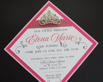 Elena's 1st Birthday Princess Custom Invitation SAMPLE