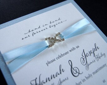 Hannah's Infinity Custom Rhinestone Wedding Invitation Sample