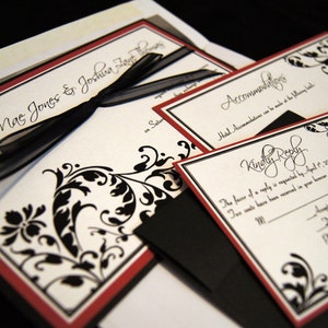 Jenna's Flourish Custom Pocket Wedding Invitation Sample image 5