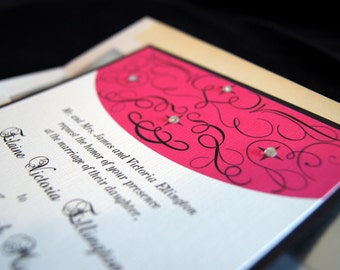 Elaine's Swirls Custom Wedding Invitation DIY Kit for 100 Invitations